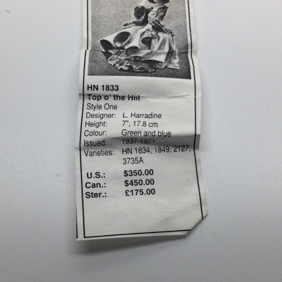 Royal Doulton Top of the Hill Porcelain Figurine in perfect condition - Picture 7 of 7